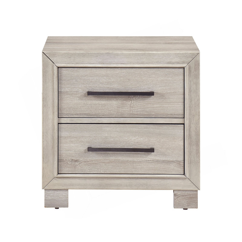 Table de chevet à deux tiroirs Modern, Gris