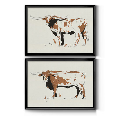Terre Cotta Steer II - ensemble de 2 peintures encadrées