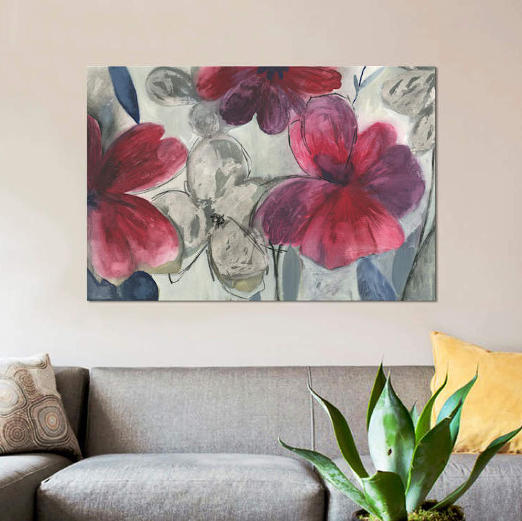 « carthagène floral », impression sur toile, H 40 po x l 60 po x P 1,5 po