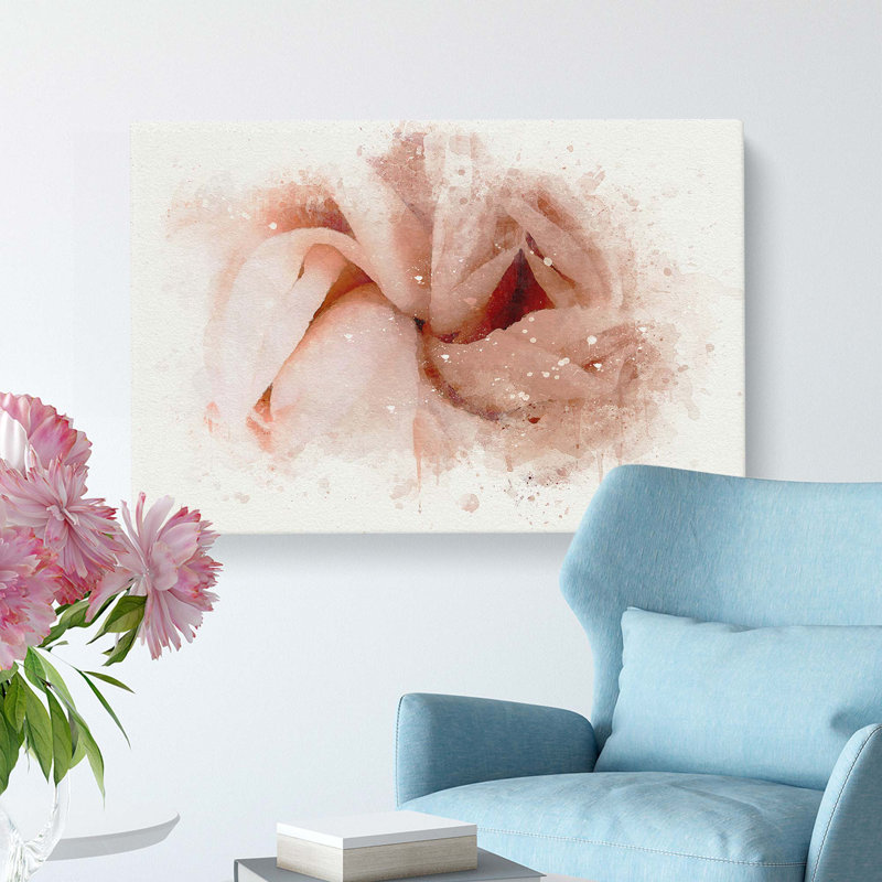 Petals Of A Pink Carnation In Abstract by Kono Bairei - Wrapped Canvas, 60cm H x 91cm W x 3cm D