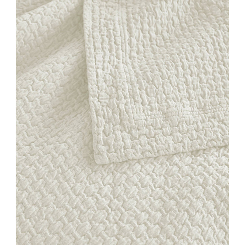 Juliet Standard Cotton Modern & Contemporary Coverlet/Bedspread, Full/Queen Coverlet, Pearl