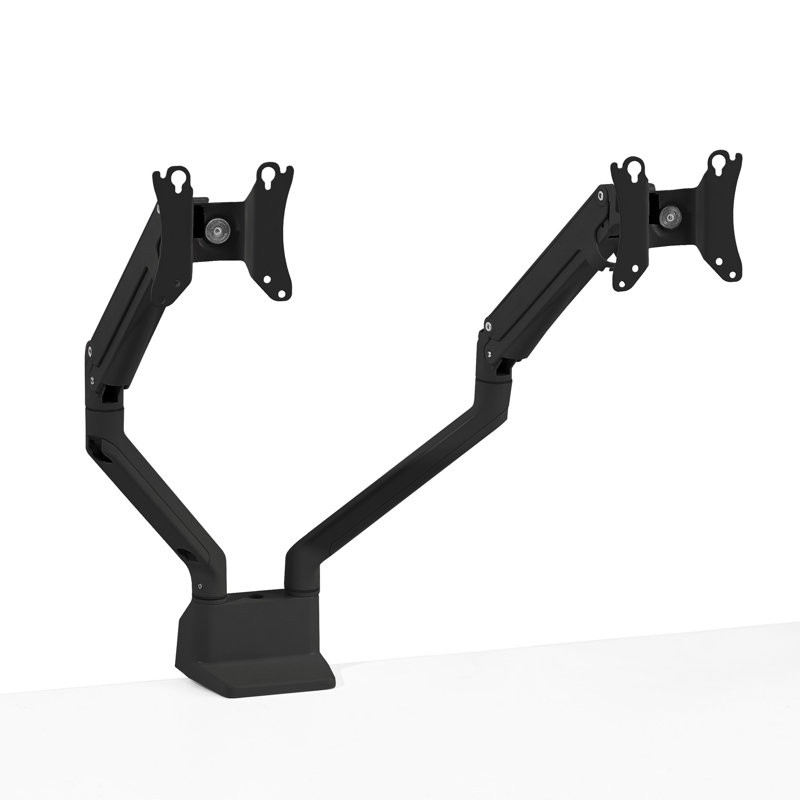 Double bras pivotant pour écran, noir, Noir