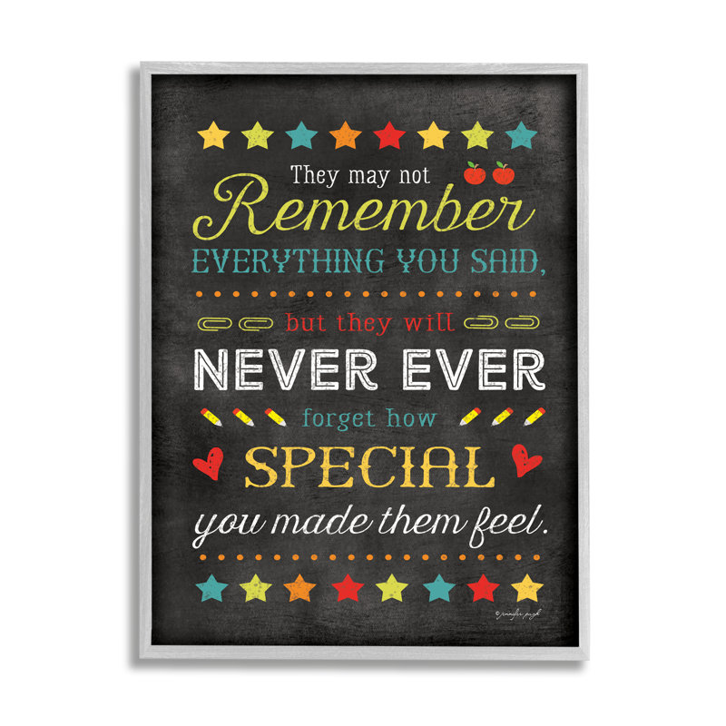 «How Special You Made Them Feel Teacher» par Sally Swatland - impression, H 30 po x l 24 po x P 1,5 po, Toile tendue