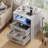 Modern 2-Drawer Nightstand with Charging Station and LED Light-705073316