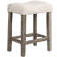 Ensemble de salle à manger 5 pièces de style moderne du milieu du siècle, table carrée en chêne de 91 cm avec 4 tabourets, revêtement en tissu, 4 places assises, montage facile, hauteur comptoir, bois d'ingénierie de style transitionnel, et élégant