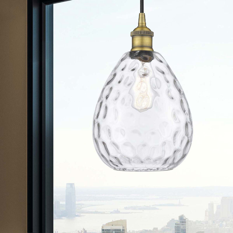 Luminaire suspendu simple à 1 lumière Oceanne, Laiton brossé