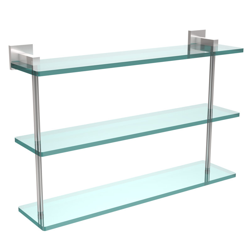 Haranu 3 Piece Accent Shelf, Satin Chrome