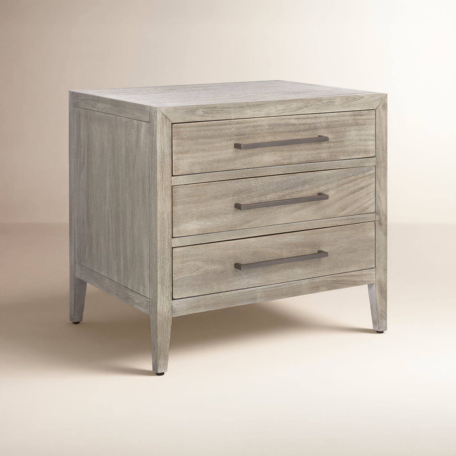 Pama 3-Drawer Mahogany Nightstand, Light Grey