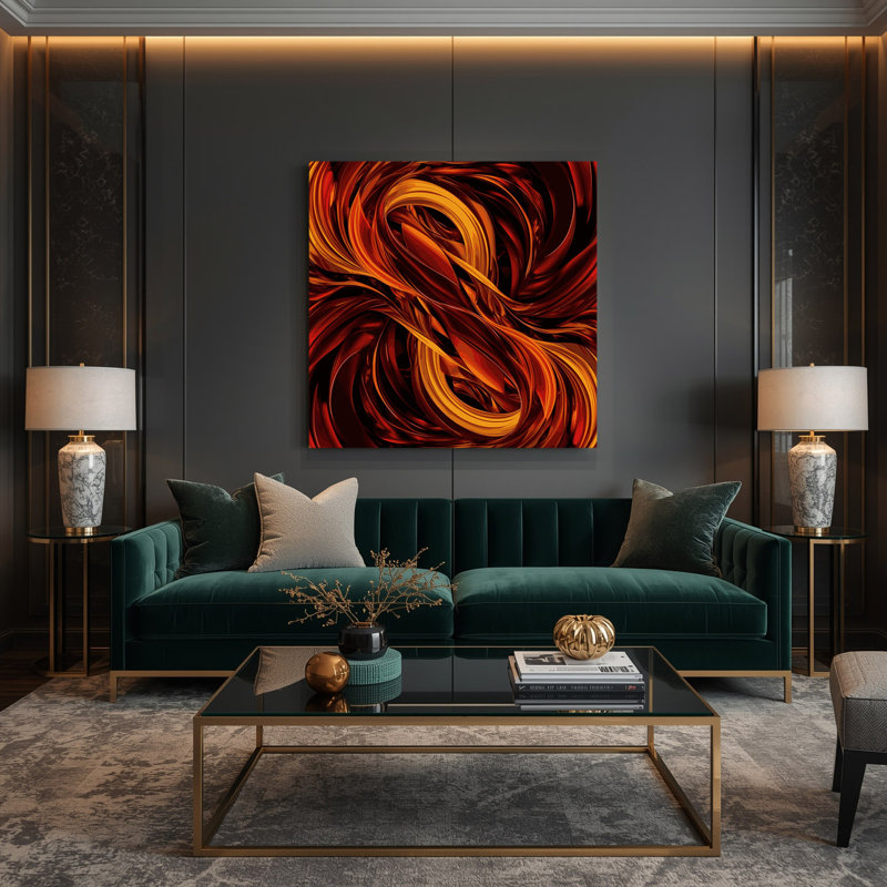 Art numérique sur toile, abstraction numérique 3, H 16 po x l 16 po
