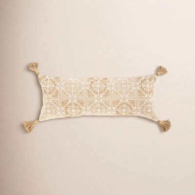 Chloe Block Print Cotton Lumbar Throw Pillow