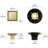 Square Shower Drain With Flange, Brushed Gold