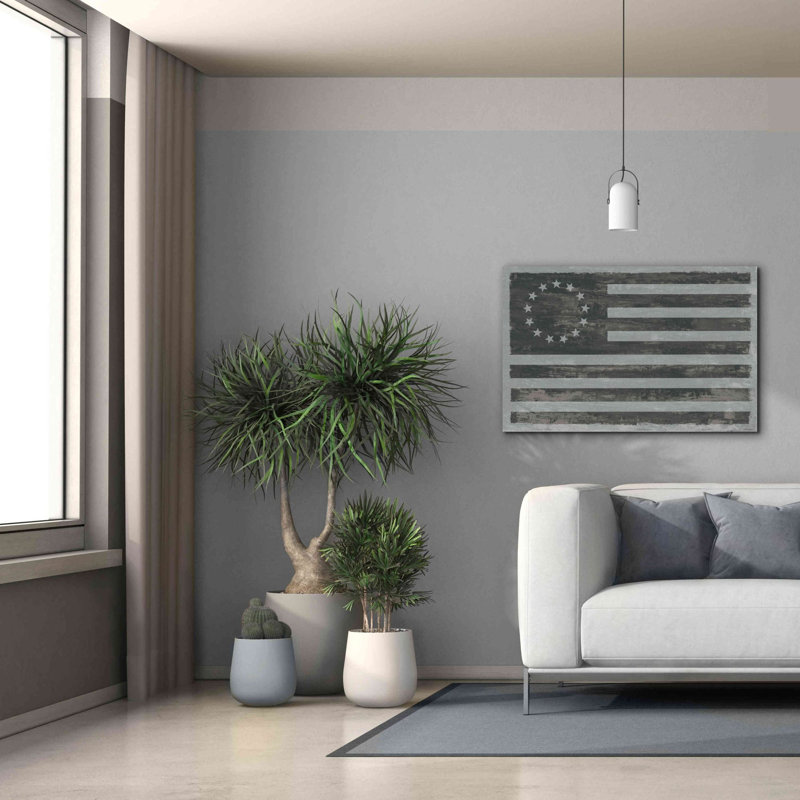 «Slate American Flag» par Sue Schlabach, estampe numérique sur toile, L 40 po x H 26 po