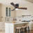 42" 3 - Blade Modern Ceiling Fan with LED Light and Remote Control Flush Mount Ceiling Fan with Light Solid Wood Blades 3 Colors 6-Speed Reversible Motor Timer-1546645621-1546645620