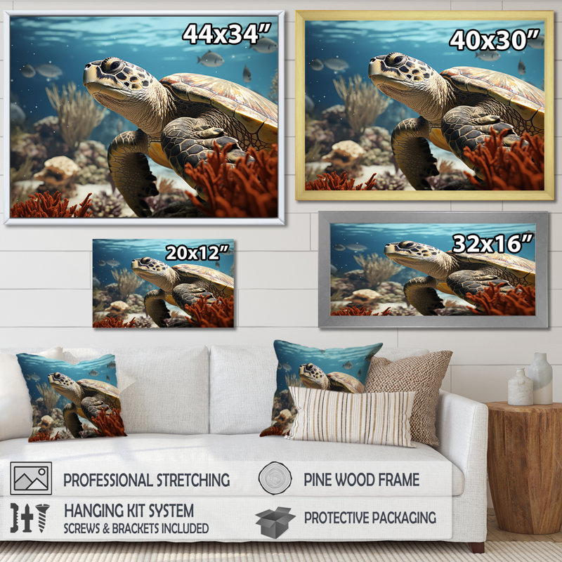 Vie côtière classique sur toile, Cadre simple noir, H 12 po x l 20 po x P 1 po
