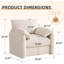 Fauteuil surdimensionné avec accoudoirs larges de 38,6 po pour le salon et la chambre à coucher-1170173588