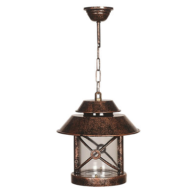 Nostalgic Outdoor Chandelier, Brown ABS Body & Polycarbonate Cap, 22.0 x 10.2 inches | E27 Socket, Max 40W, IP65 Weatherproof | Perfect for Traditional & Industrial Décor | Enhances Outdoor Spaces with Style