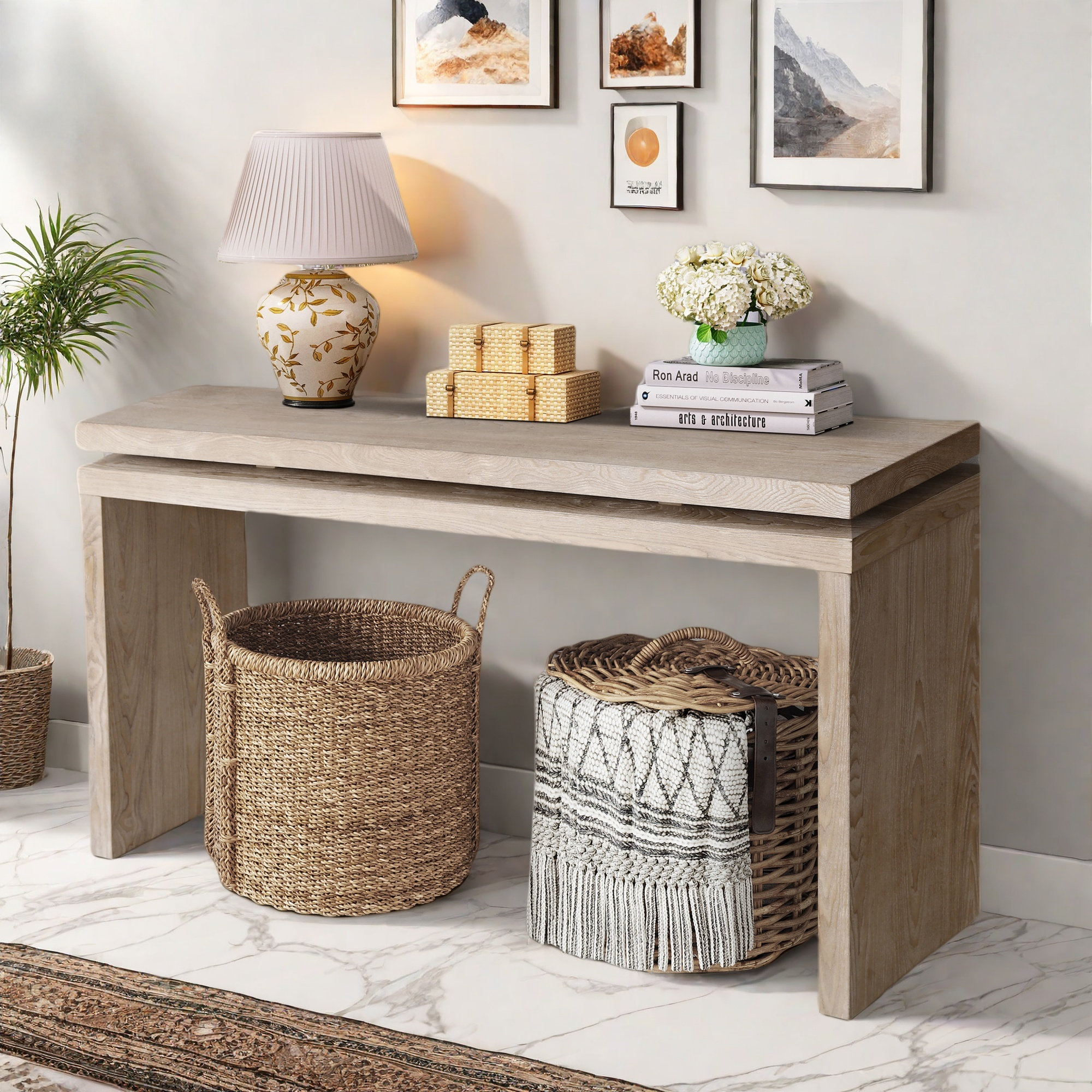 Latitude Run® Console Table With Double Board Suspension Design | Wayfair