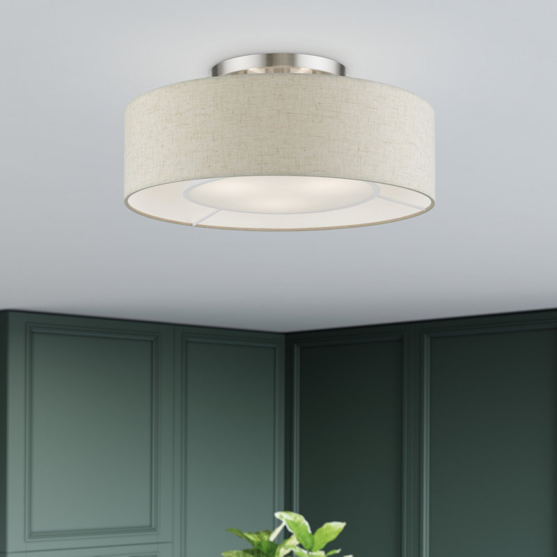 Zeidi 3-Light 17" Semi Flush Mount, Brushed Nickel