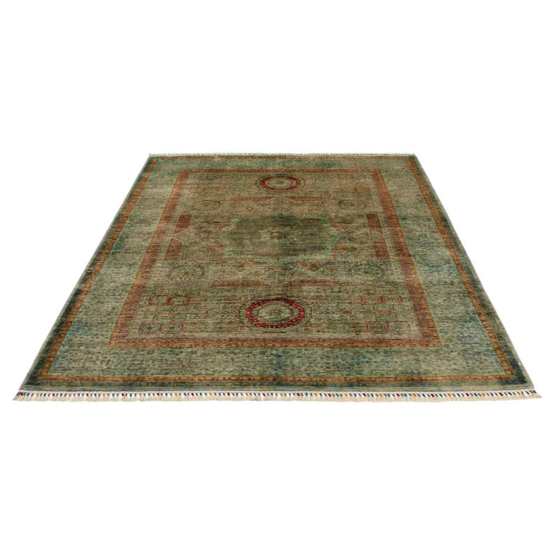 Tapis tribal turc vert clair 6x8