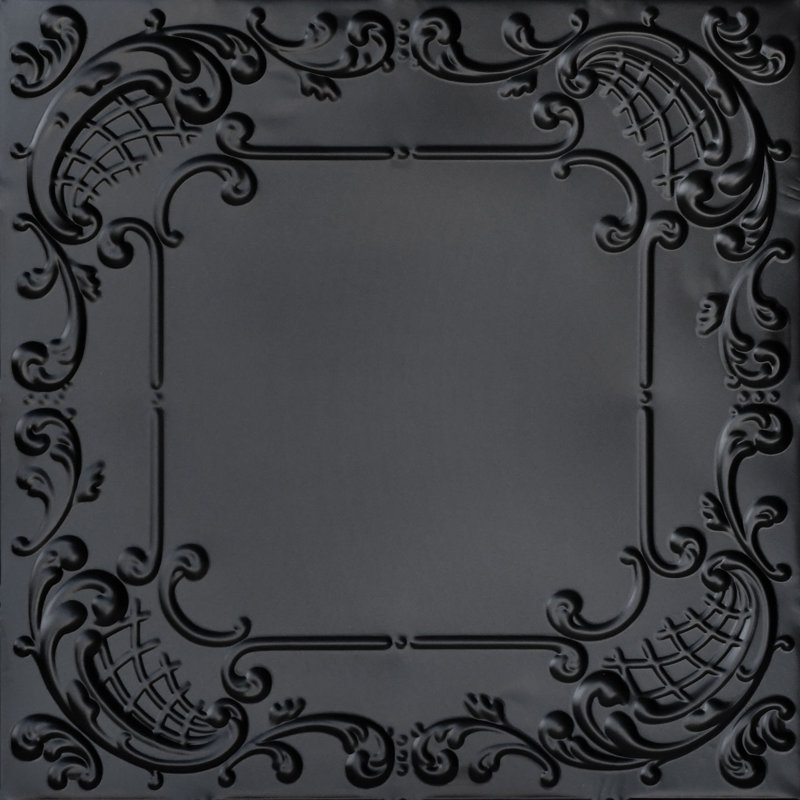 Tuile de plafond cloutée 2 pi x 2 pi Baby's Breath, Noir