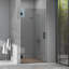 Frameless Shower Door - 3/8" SGCC Tempered Safety Glass with SmartGuard Coating - Single Hinged Design - 28" x 80" Matte Black Finish-70912148