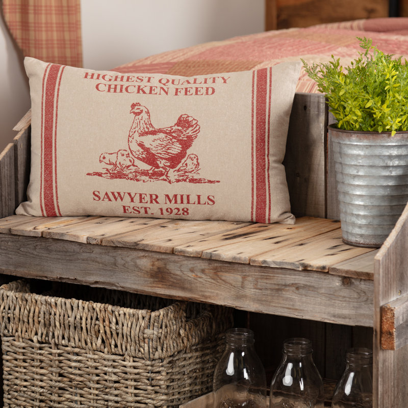 Housse et insert de coussin rectangulaire en coton Sawyer Mill
