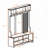 Hallway Hall Tree with Removable Linen Cushioned Entryway Bench, Coat Rack, Storage Shelves, and DIY Pegboard-1688622848