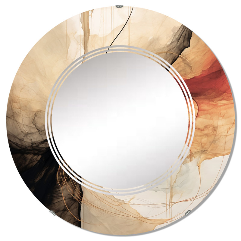 Castauqua - Miroir mural moderne rond, 32 po x 32 po