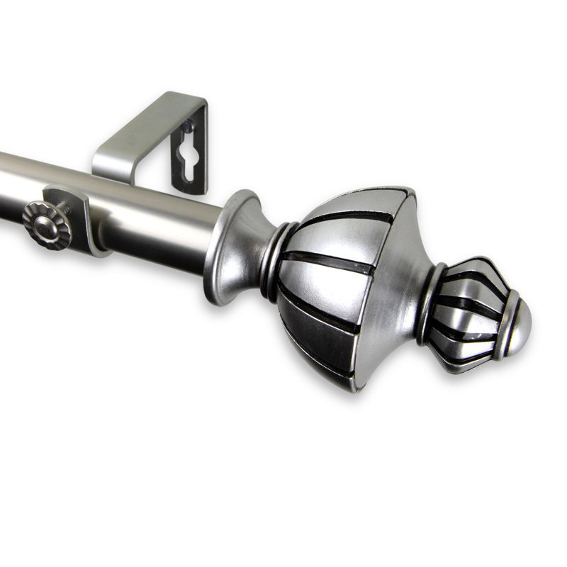 Tringle à rideaux simple Mohler, Nickel satiné, l 160 po à 240 po
