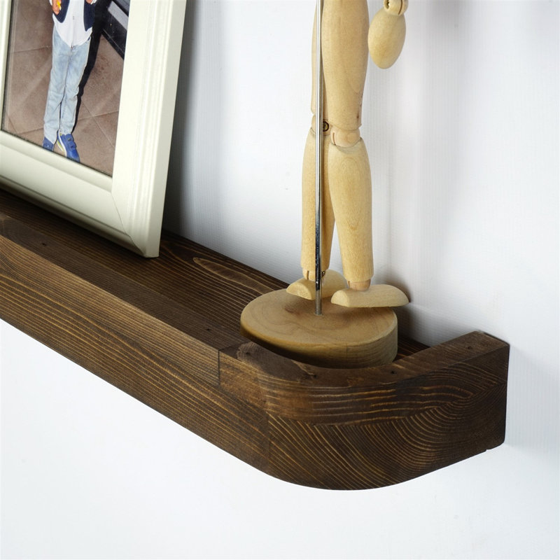 Tablette flottante en bois massif Seman, Noyer