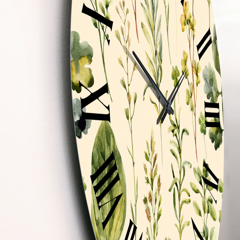Horloge murale Meadow Weeds and Herbs II, Moyen