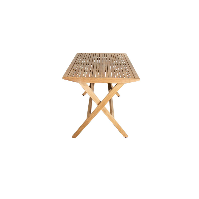 Teak Folding Outdoor Dining Table with Slatted Design