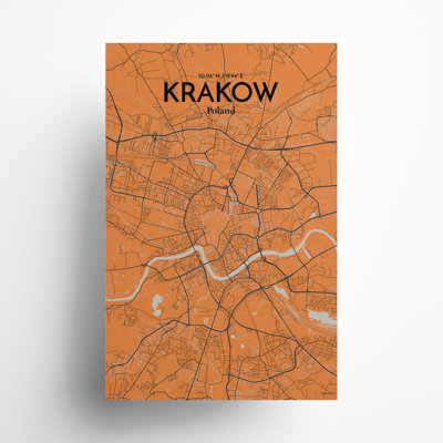 «Krakow City Map», impression de luxe