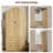 71" Tall Arched pantry Cabinet, Wood Arched shelf with Doors & Drawers-333071316