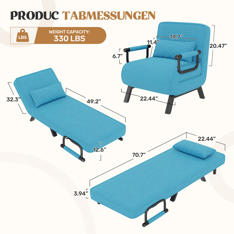Upholstered Accent Chair, Blue
