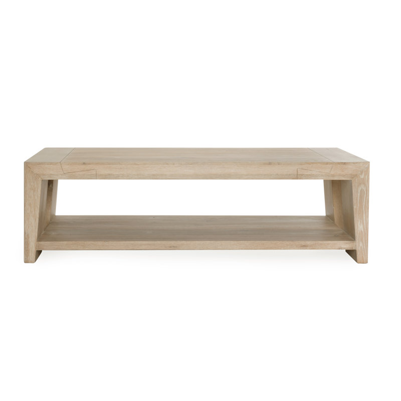 Troy 4 Legs Coffee Table, Beige Wood
