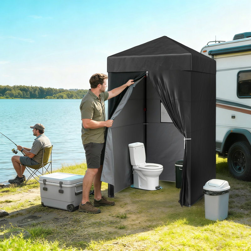 Auvent escamotable compact 4 x 4 pi, auvent portatif UPF50 +, Noir