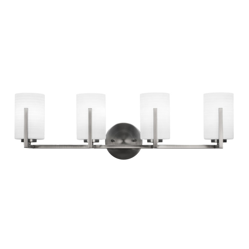Atlas 4 Light Bath Bar, Graphite, White Matrix