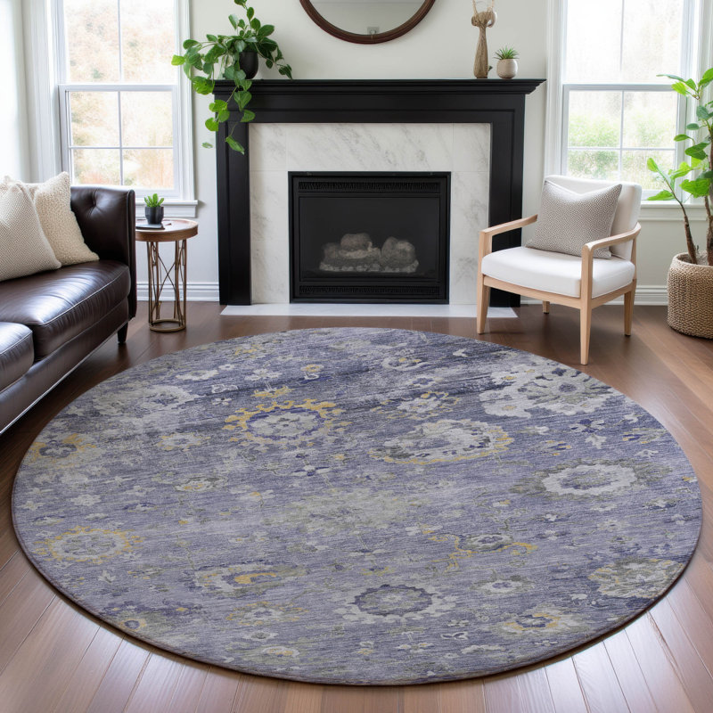 Premium Machine Washable Kumbhar AMF1371 Formal Rug, Round 8'