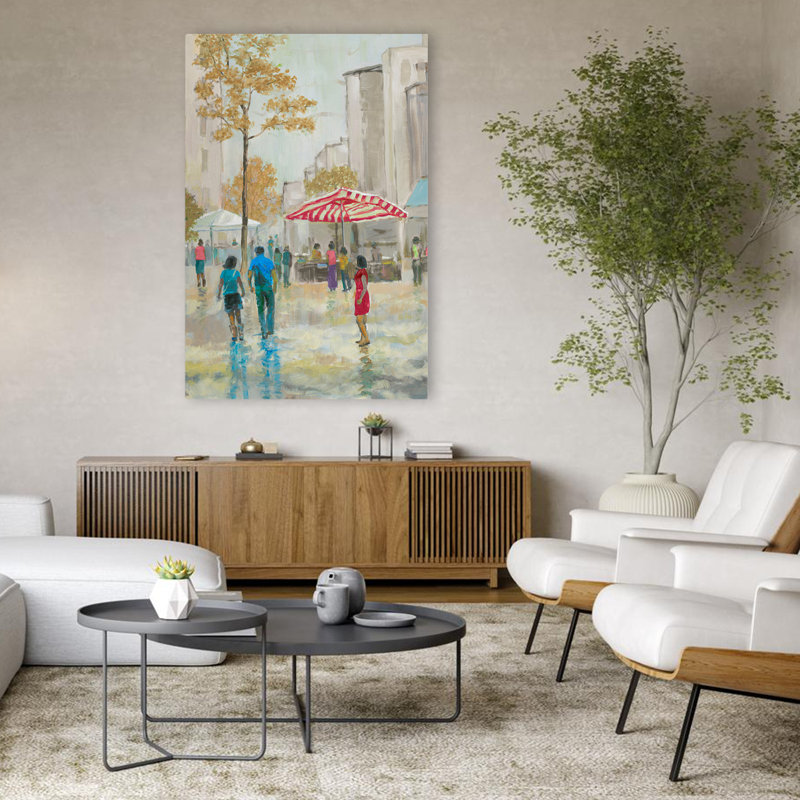 «Small Town Girl - Cityscapes Painterly Impressionism Street Art», H 48 po x l 32 po