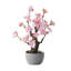 18" Artificial Pink Cherry Blossom Tree With Realistic Flowers, Faux Bonsai Tree In Decorative Pot