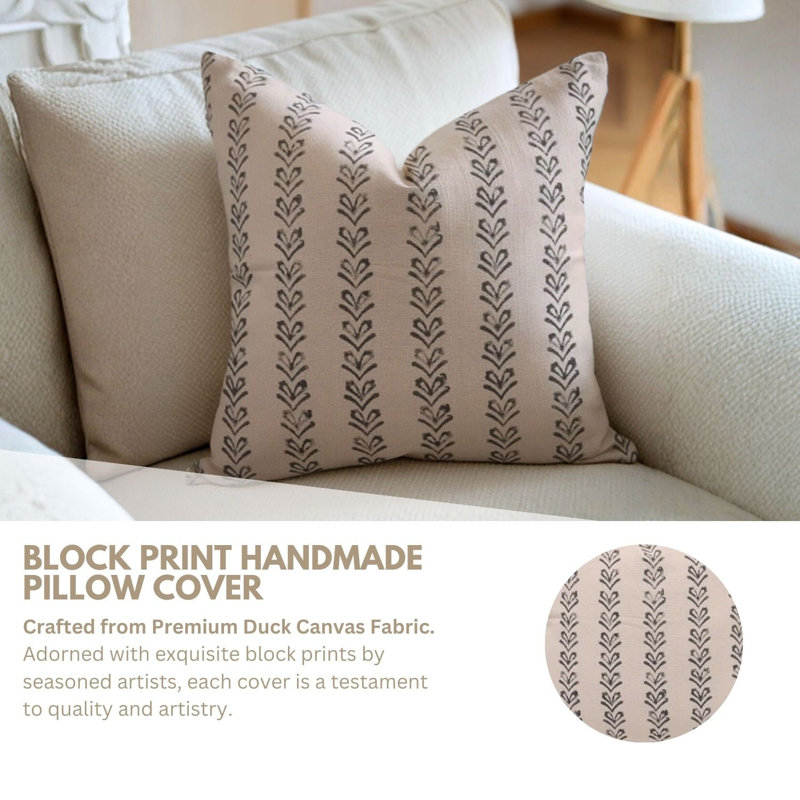 Coussin décoratif en coton fait à la main avec housse de coussin à motif de flèches Fabividine - 16 x 16 po, 16 po x 16 po