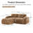 L-Shaped Boneless Sofa,Soft Velvet Fabric,Tufted Design,32D High Density Sponge,No Assembly Required,Ergonomic Design Bottom, Anti-Slip Design,Movable Ottoman for Bedrooms-1377640635