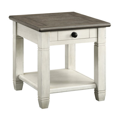 Living Room End Table With Drawer Storage Shelf 1pc In For Area Decoration
