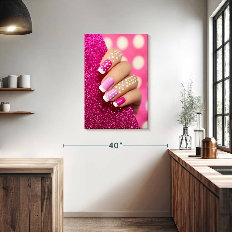 Shuttleworth Dotted Pink Nails, 36" H x 24" W