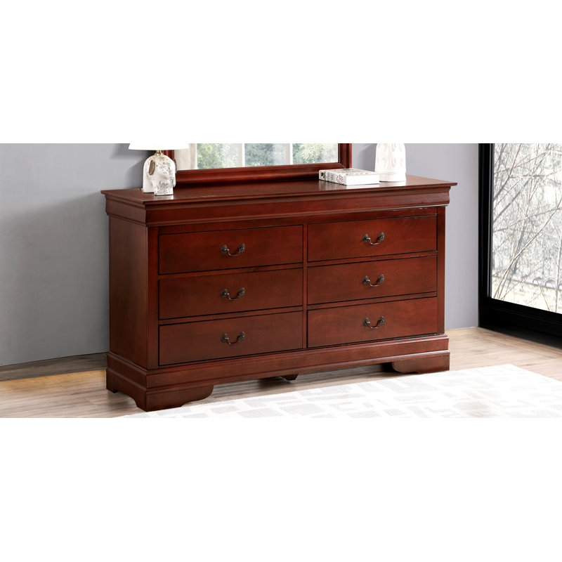 Commode de rangement 6 tiroirs Elegant Traditional, Cerisier