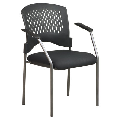 Chaise visiteur empilable en titane avec accoudoirs