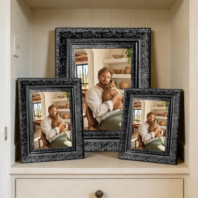 Cadre photo 3 pièces 8 po x 10 po noir raffiné pour décoration de vestibule