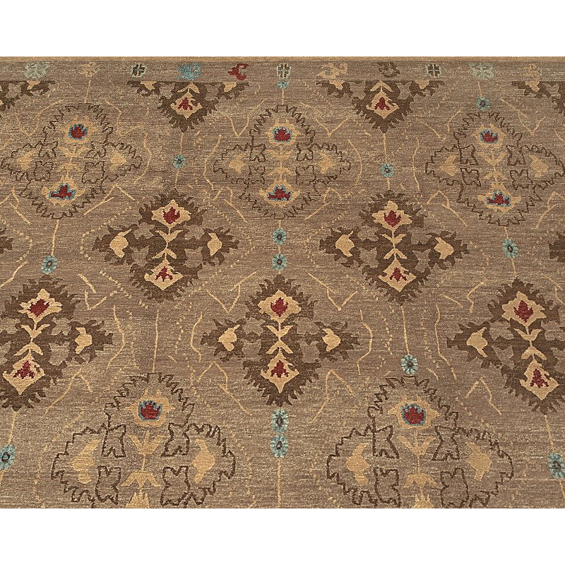 Samkara Wool Oriental Area Rug in Brown/Taupe, Rectangle 12' x 16'