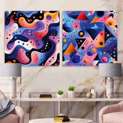 Dafin - Abstract Geometric Acrylic Wall Art Glass Set Of 2